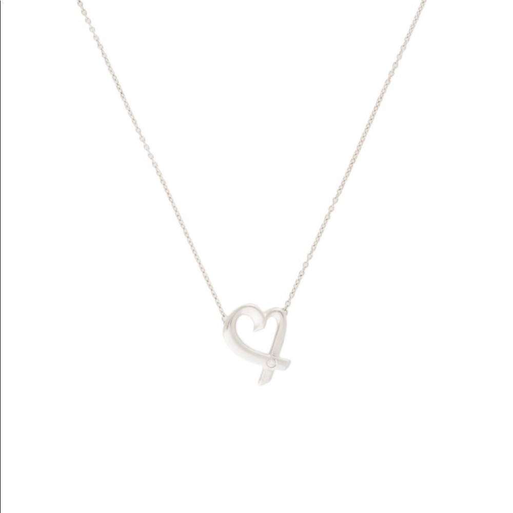 Tiffany & co diamond loving heart pendant necklace